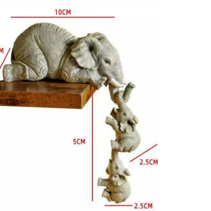 Elephant Family Hanging Shelf Sculpture Set