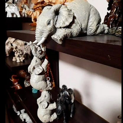 Elephant Family Hanging Shelf Sculpture Set